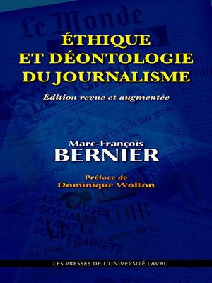 cover image of Ethique et déontologie du journalisme N.E.